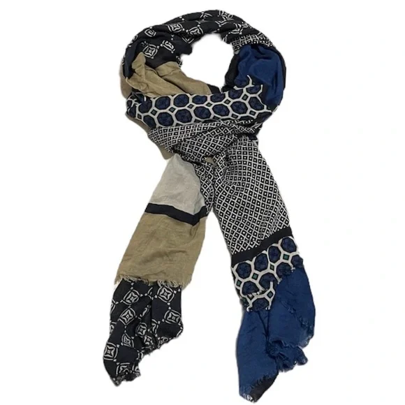 Ann Taylor Mixed Pattern Geometric Oblong Scarf/Shawl NWT
