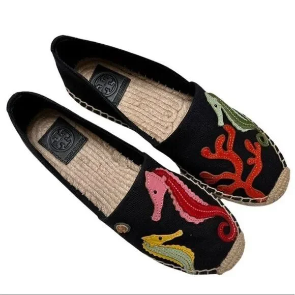 Tory Burch SEAHORSE ESPADRILLE Navy Size US 7.5