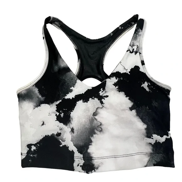 Sage Collective Black and White Tie Dye Bralette Small
