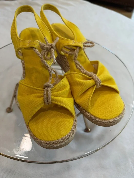 Yellow Women’s Espadrille Platform Sandals