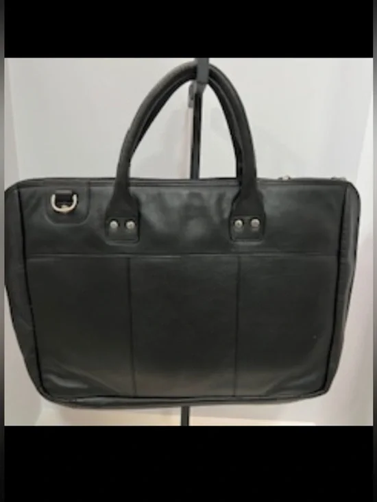 Winn International Slim Leather Laptop Briefcase Style 2455