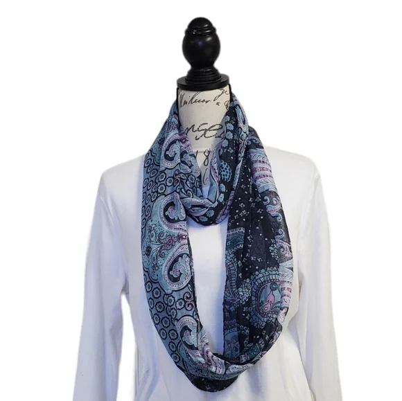 Women's Infinity Scarf Paisley Print Lightweight All Season Scarf