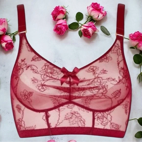 Agent Provocateurs Liv Burgundy Soft Lace Bra Size 2/4‎