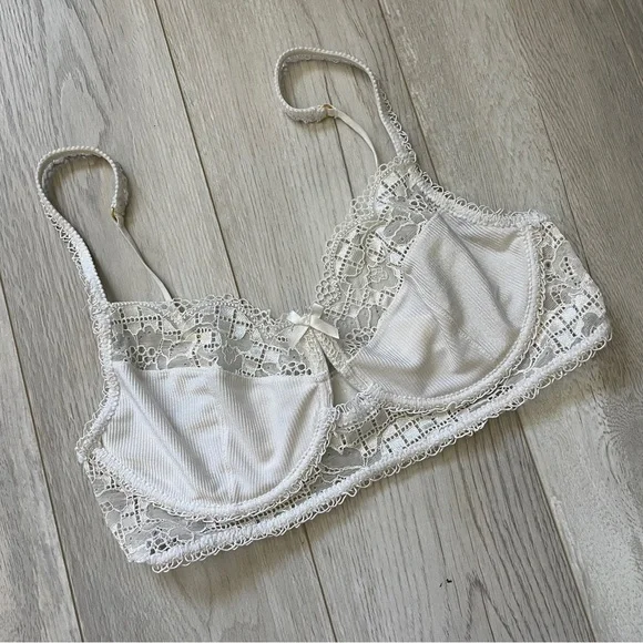For Love & Lemons Bra floral lace underwire White (medium) coquette soft girl