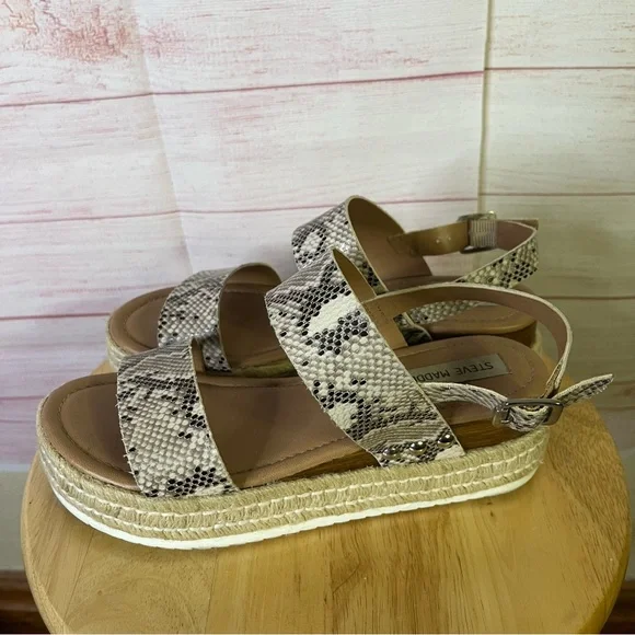 Steve Madden Catia‎ Snake Espadrilles Sandals Size 8 M