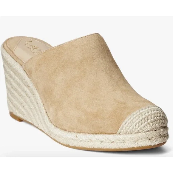 Lauren Ralph Lauren Womens Pennie Espadrille Wedge Espadrille Size 9.5 Camel