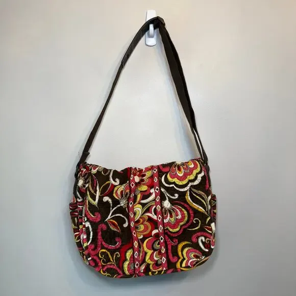 Vera Bradley Puccini Print Floral Laptop Crossbody Messenger Bag