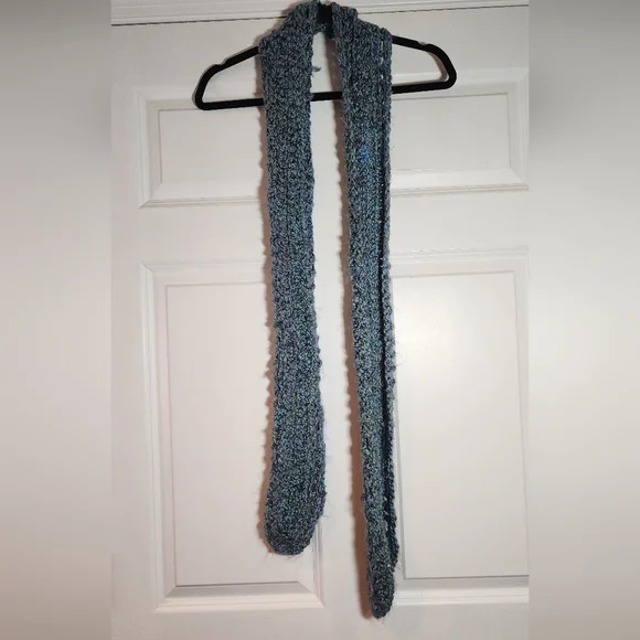 Blue Green Crochet Scarf