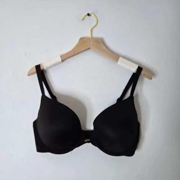 Victoria's Secret Bra Size 34D Plunge Black Underwire