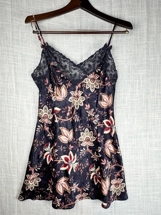 Vintage VS Gold Label Floral Lace Slip Babydoll Dress M