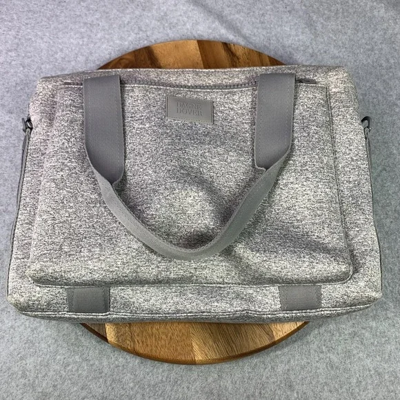 Dagne Dover Laptop Tote Bag Womens Gray‎ Neoprene Work Shoulder Crossbody Pocket