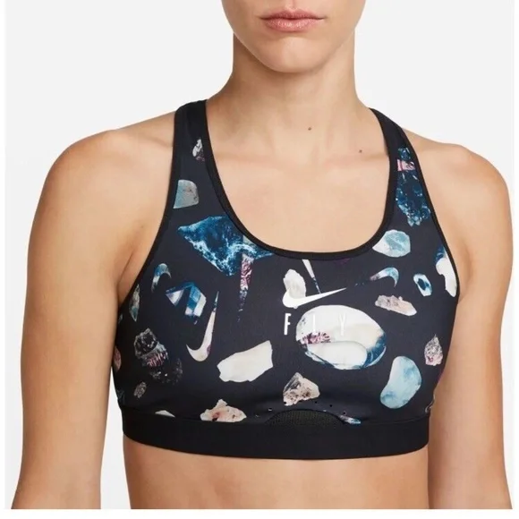 Nike Women's Dri-FIT High-Support‎ Adjustable Sports Bra DR0313-010 Size L (A-B)