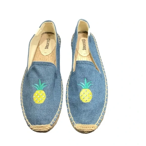 Soludos Anthropologie Pineapple Denim Espadrille
