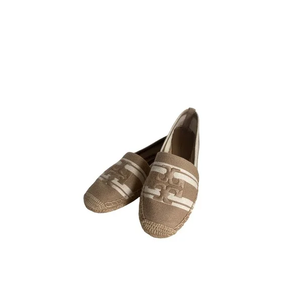 Tory Burch Espadrilles‎ Logo Canvas Slip On Loafers Casual Shoes