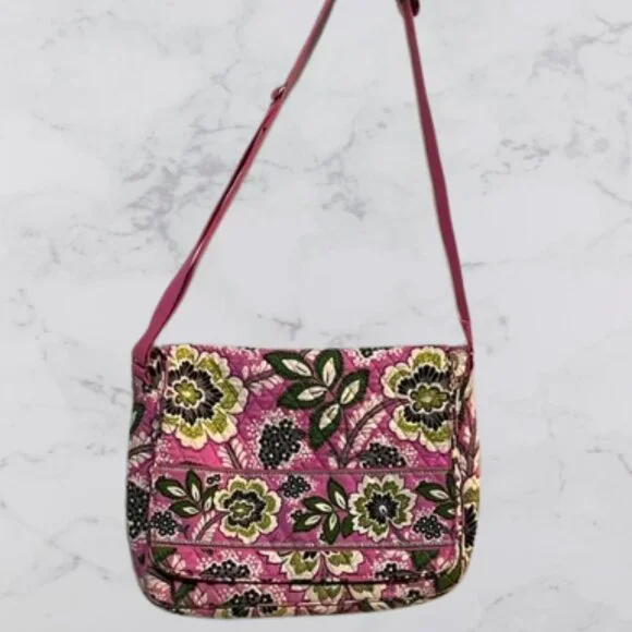 VERA BRADLEY Pricilla Pink Laptop Messenger Crossbody