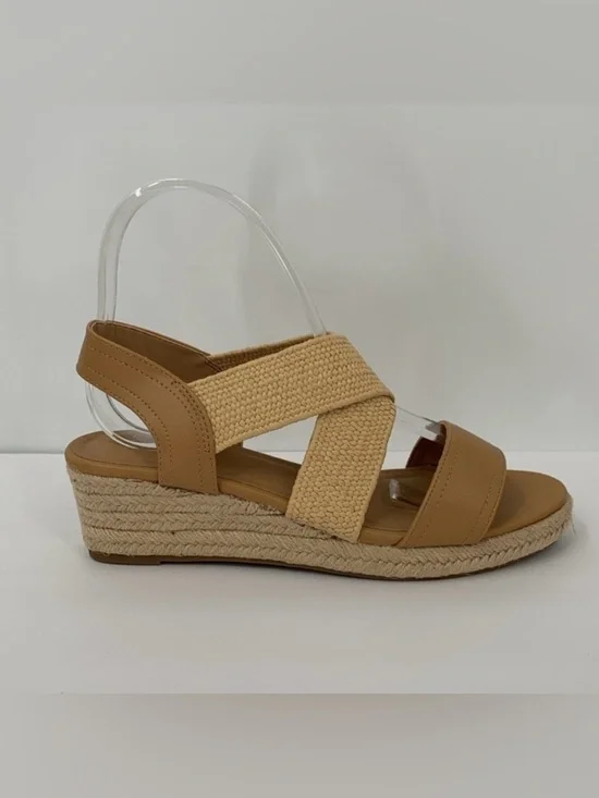 Market & Spruce Celeste wedge espadrille sandal strappy jute tan shoe new 7.5