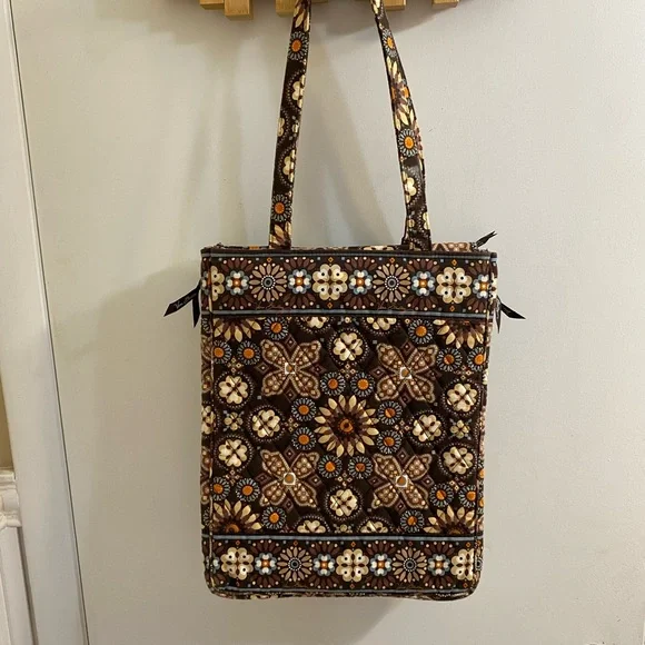 Vera Bradley Brown and Blue Laptop Tablet Bag Canyon Pattern Retired