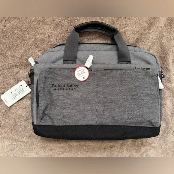 Hedgren Harmony S Briefcase Bag 13” Magnet Gray Multi Pockets Shoulder Strap NWT