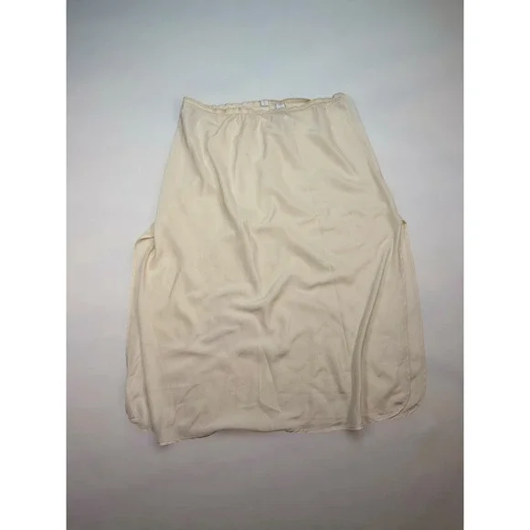 Vintage Lady Lynne Cream Half Slip Midi Skirt Side‎ Slit Lingerie Medium 27 Inch