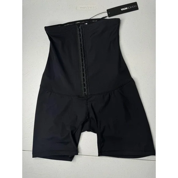 Fashion Nova Snatched Tight Sculpting Shapewear Short Black Hook Eye BD5020FN M