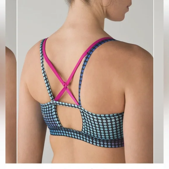 EUC- Lululemon Sweaty Endeavor Cosmic Dot White Multi Bra‎