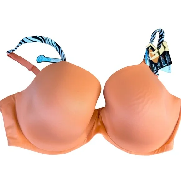 SALE Modern Movement MVP Plunge‎ Bra Coral Orange 38C Built-in Support Zebra