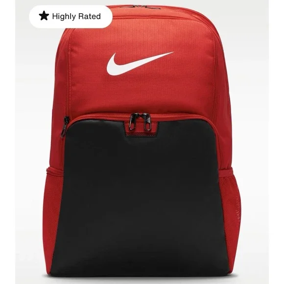 Nike‎ Brasilia 9.5 Backpack University Red Black Padded Straps Laptop Sleeve NEW