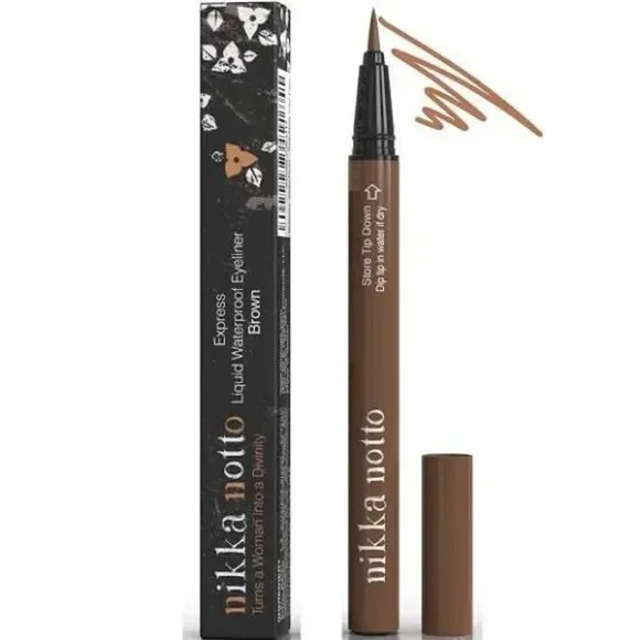 Nikka Notto Light Brown Liquid Eyeliner Felt Tip Makeup Cosmetics Eyes Nib