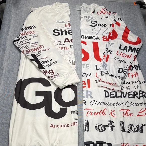 2 Religious Graphic Long Sleeve Pajamas