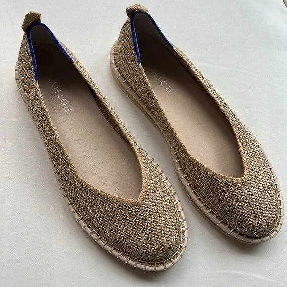 Rothy's The Espadrille Gold Stripe