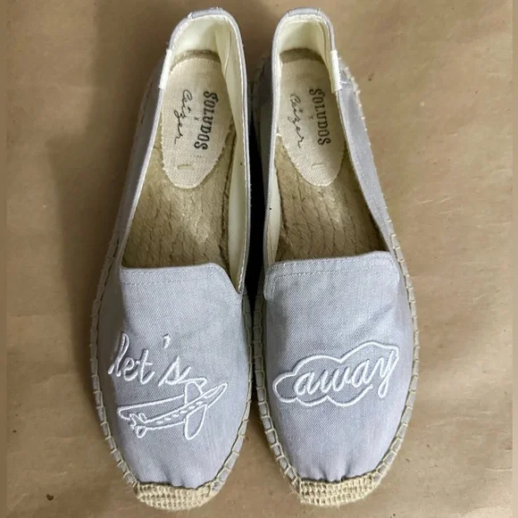 NEW - Soludos x Ceizer Gray Let's Fly Away Smoking Slipper Espadrilles Size 8.5