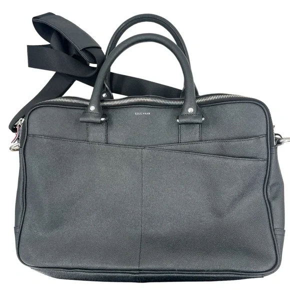 Cole Haan x American Airlines Pebbled Leather‎ Slim Brief Case Laptop Bag