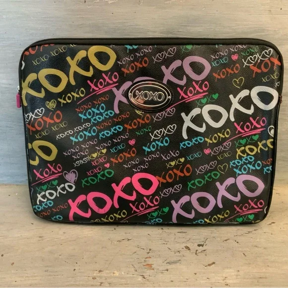 XOXO‎ Colorful Faux Leather Laptop Tablet Bag 15.5x11x1 Good Condition
