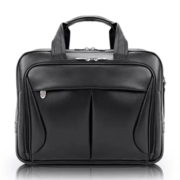 McKLEIN Pearson Leather 17 in.Exp Double compartment Laptop Briefcase bag $480