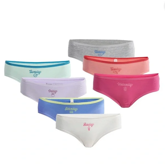 Cotton Hipster Panties, Days of the Week - 7 Pack