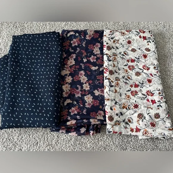 Bundle of 3 chiffon printed hijab scarves from Shukr
