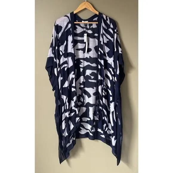 Open Kaftan Beach Swimsuit Cover Up One Size Kimono Beach Cruise Nicole Miller