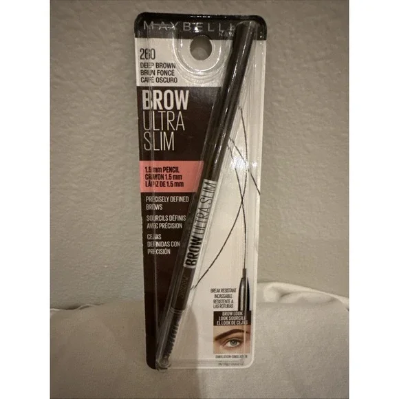 Maybelline Brow Ultra Slim Eyebrow Definer Pencil, Deep Brown 260, 0.003 oz‎