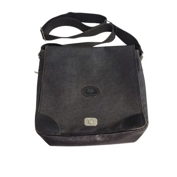 Mulberry Vintage Black Pebble Leather Messenger Crossbody Bag