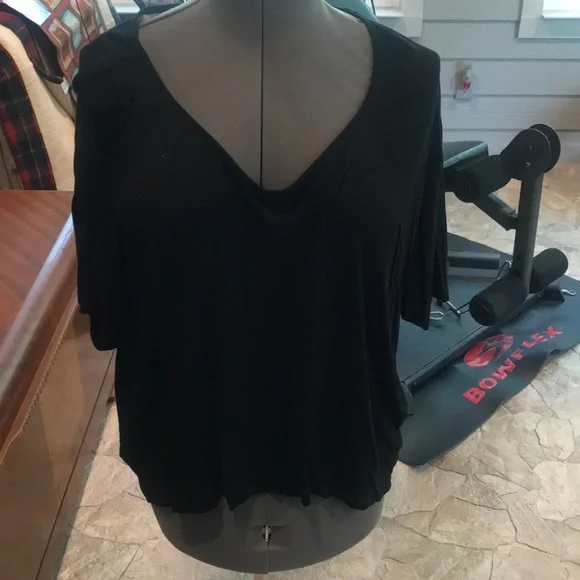 Black Sparkle PJ Top