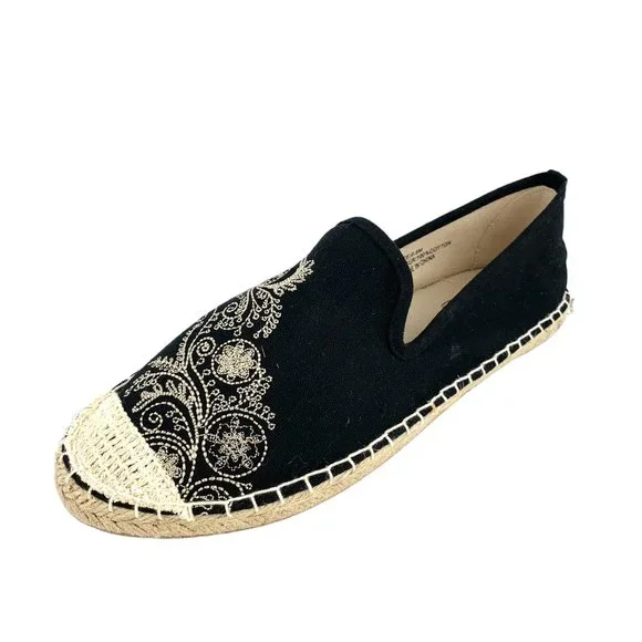 COLDWATER CREEK Walk with Me Black‎ Escape Espadrilles **NWOB