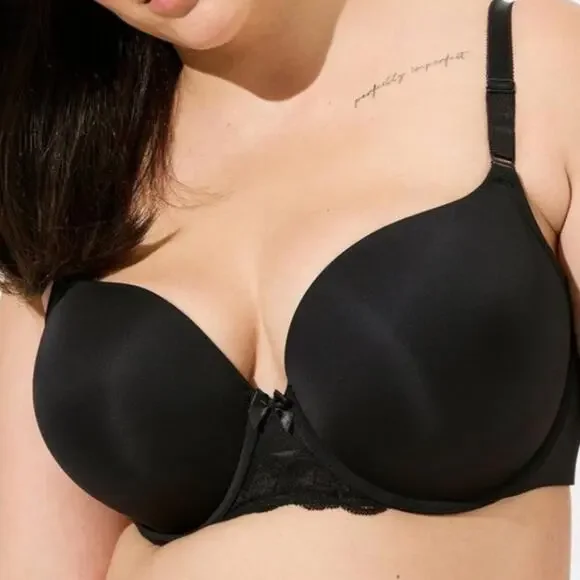 Torrid Curve Black Lace Detail Plus Size Perfect T-Shirt Everyday Size Bra 46B