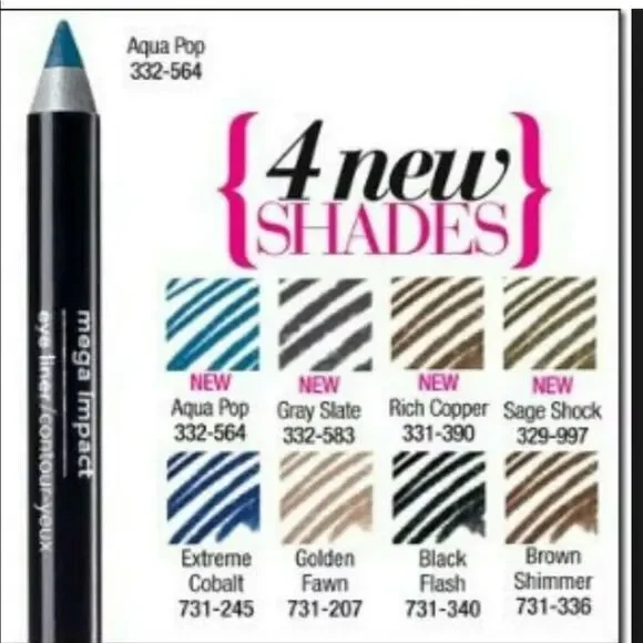 Avon Mega Impact Eye Liner Gray Slate DISCONTINUED- BUNDLE of 2