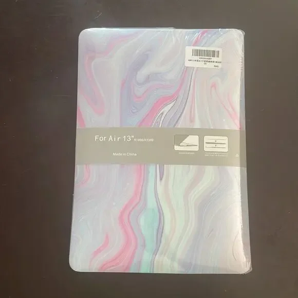 Macbook Air 13” 2010-2017 pink/purple swirls design hard Shell Case