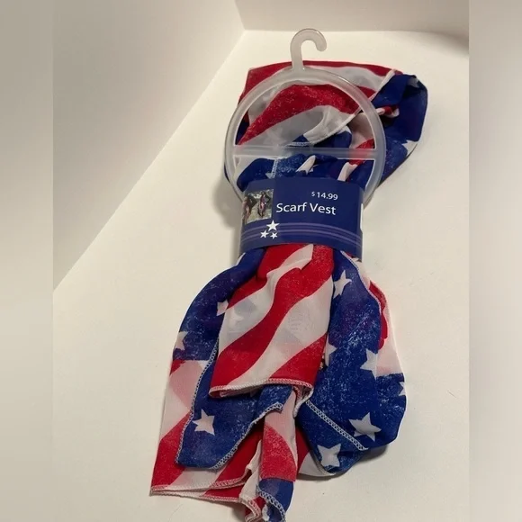 Red, White and Blue Scarf Vest