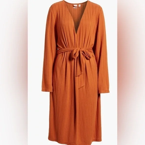 BP Women’s Rust Color Ribbed Robe Size XL