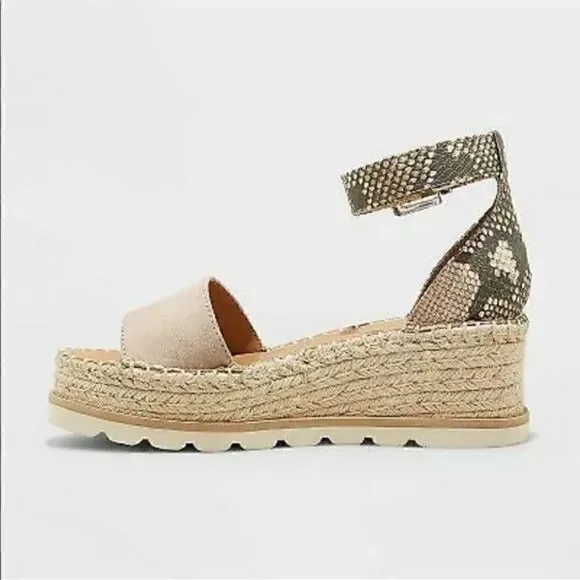Women's Jean Espadrille Wedges - Universal Thread Gray
