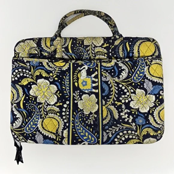 Vera Bradley Ellie Womens Handbag Multicolor Paisley Floral Portfolio Laptop Bag