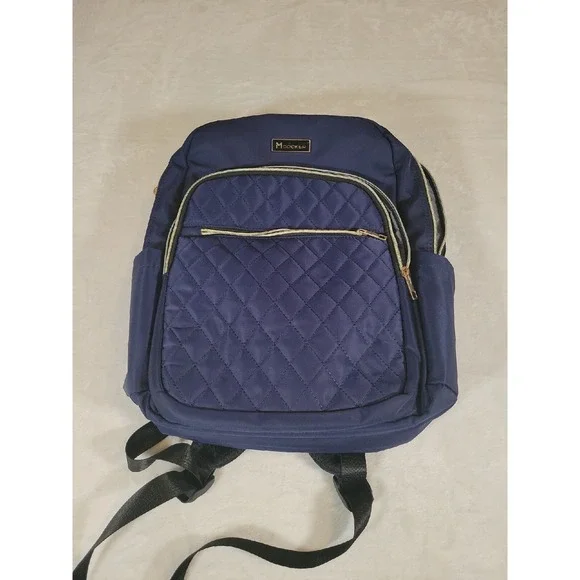 Modoker Womens Backpack Laptop 15.6-Inch & Tablet‎ Quilted Slim Blue