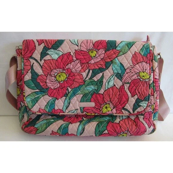 Vera Bradley Quilted Messenger/Tablet/Laptop Bag Vintage Floral Pattern